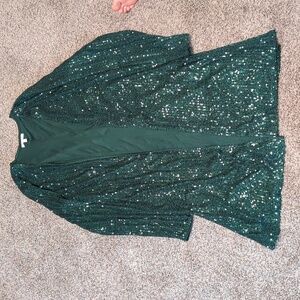 Green sequins cardigan. Like new, worn once